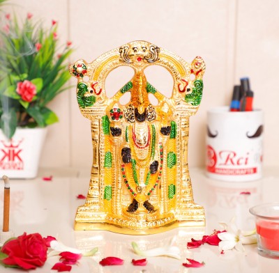 KridayKraft Tirupati Balaji Metal Statue,Sri Venkateswara Murti,Balaji Statue for Temple Pooja,Home,Office Walls,Showpiece Figurines &Table Decor,Gift Your Relatives On Anniversaries,Birthday,Balaji murti showpiece,Religious Statue for Gift Article... Decorative Showpiece  -  22 cm(Metal, Multicolor