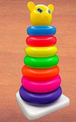 JVTS Stacking Colouring Teddy Rings - 7 Rings(Multicolor)