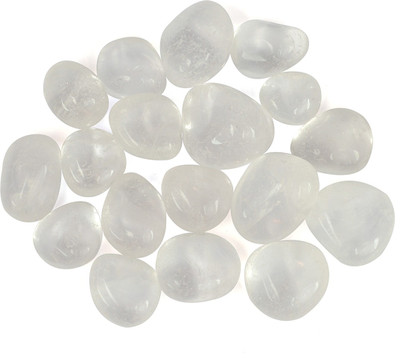 CRYSTU Natural Clear Quartz Tumble Stone. Charged Polished Asymmetrical Crystal Stone(White 100 g)