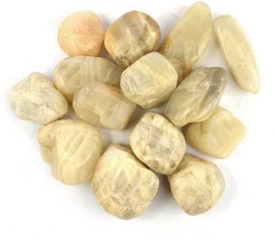 CRYSTU Natural Multi Moonstone Tumble Stone. Charged By Reiki Grandmaster & Vastu Expert Polished Asymmetrical Crystal Stone(Yellow 100 g)