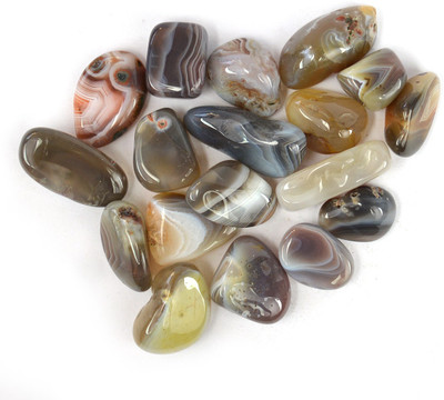 CRYSTU Natural Botswana Agate Tumble Stone. Charged Polished Asymmetrical Crystal Stone(Multicolor 100 g)