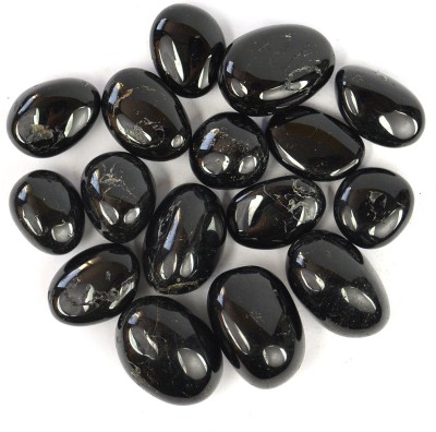 CRYSTU Natural Black Tourmaline High Grade Tumble Stone. Charged By Reiki Grandmaster & Vastu Expert Polished Asymmetrical Crystal Stone(Black 100 g)