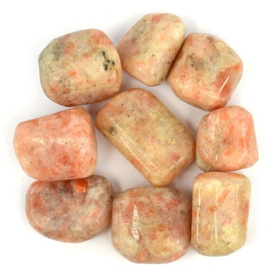 CRYSTU Natural Sunstone Tumble Stone. Charged By Reiki Grandmaster & Vastu Expert Polished Asymmetrical Crystal Stone(Orange 100 g)