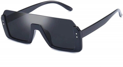 Adhvik Rectangular Sunglasses(For Boys & Girls, Black)
