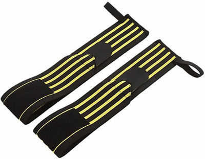 GymWar Wrist Support Band With Thumb Loop Strap For Men And Women Wrist Support(Yellow)