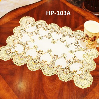 DELHI PVC CORP Rectangular Pack of 6 Table Placemat(Gold, PVC)