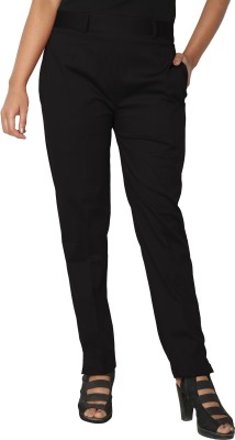 PINOVO Regular Fit, Relaxed Women Black Trousers