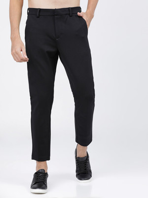 HIGHLANDER Slim Fit Men Black Trousers