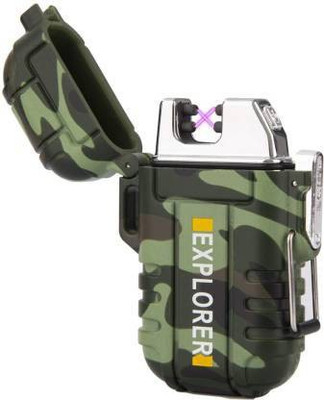 RSS ENTERPRISES Waterproof Flameless Electric Lighter-Dual Arc Plasma Beam Lighter-USB Rechargeable-Windproof-No Butane-Ideal Lighter for Indoor and Outdoor Activities S_S Waterproof Flameless Electric Lighter-Dual Arc Plasma Beam Lighter-USB Rechargeable-Windproof Waterproof Flameless Electric Ligh