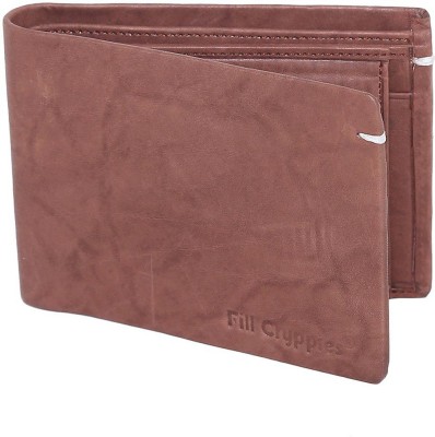 FILL CRYPPIES Men Brown Genuine Leather Wallet(7 Card Slots)