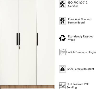 Trevi Ozone Engineered Wood 3 Door Wardrobe
