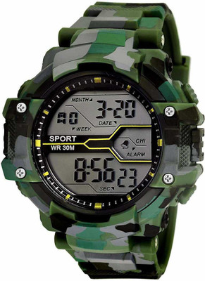 DYH Enterprise Green Army Digital Green Army Printed Water Resistance Digital Round Dial And Belt Digital Watch For Men And Boys Digital Watch  - For Men