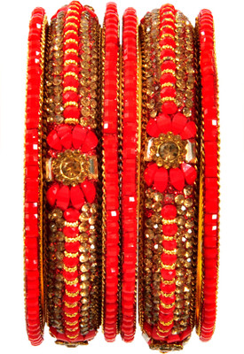 Rijoli Metal Beads Bangle Set(Pack of 2)