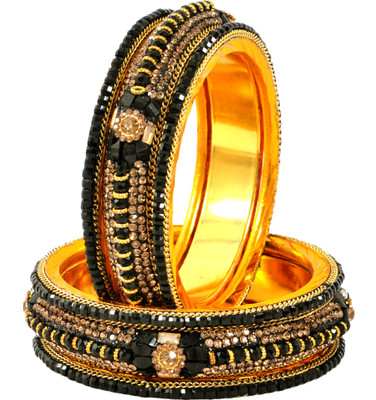 Rijoli Metal Beads Bangle Set(Pack of 2)