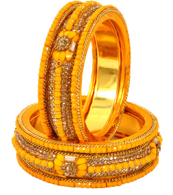 Rijoli Metal Beads Bangle Set(Pack of 2)