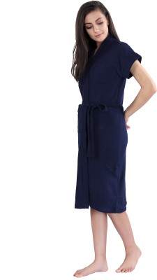 lacylook Navy Blue 3XL Bath Robe(Pack of 1, For: Women, Navy Blue)