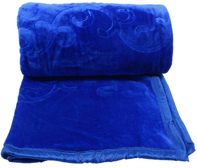 Oshano Solid Single Mink Blanket for  Mild Winter(Poly Cotton, ROYAL BLUE)