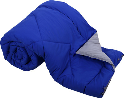 RD11 Solid Single Comforter for  Heavy Winter(Poly Cotton, Blue-Grey)