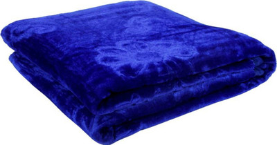 GKM Self Design Double Mink Blanket for  Heavy Winter(Microfiber, Blue)