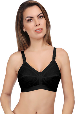 Eve's Beauty Women Full Coverage Non Padded Bra(Black)