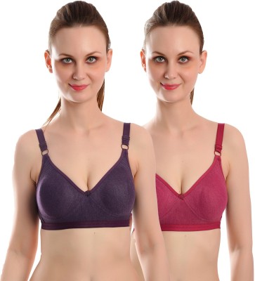 Viral Girl Women Full Coverage Non Padded Bra(Pink, Purple)