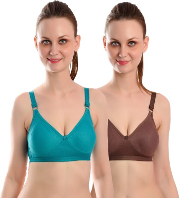 Viral Girl Women Everyday Non Padded Bra(Brown, Light Blue)