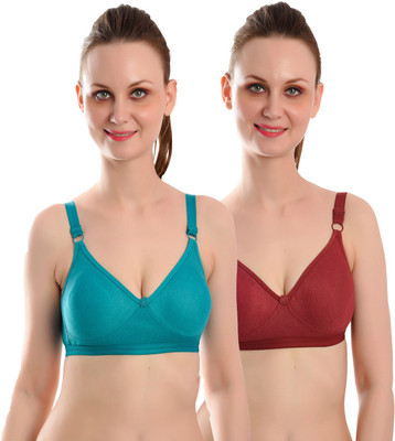 Viral Girl Women Full Coverage Non Padded Bra(Maroon, Light Green)