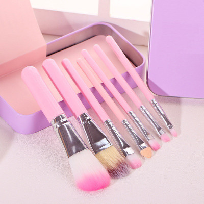 MYEONG Complete Makeup Mini Brush Kit set of 7 With A Storage Box(Pack of 7)