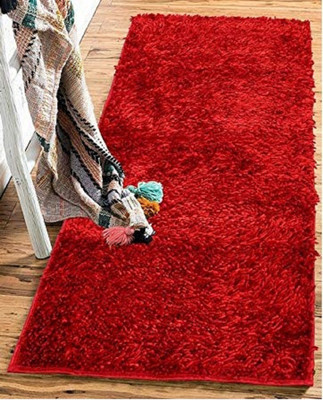 PHF Red Polyester Runner(2 ft,  X 5 ft, Rectangle)