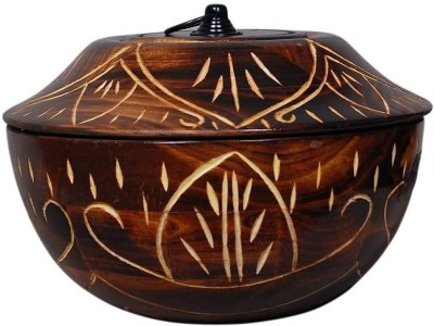 DECORICA ENTERPRISES Wooden Handmade Casserole Chapati Box Serve Casserole(1000 ml)