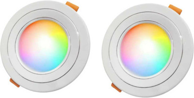 MVL 9W 3 colour Led Down Light Red, Blue, Pink pack of 2 Recessed Ceiling Light Ceiling Lamp(Multicolor)