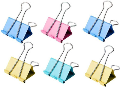 S Mark office clip Small, Medium, Large Metal money clips(Set of 6, Multicolor)