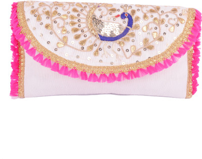 SHRISHA CREATION Party White  Clutch