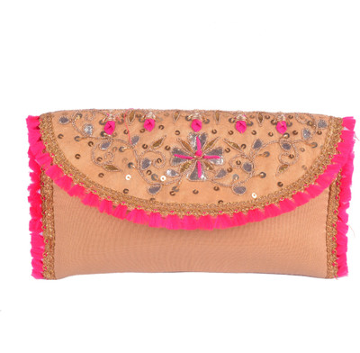 SHRISHA CREATION Party Peach  Clutch