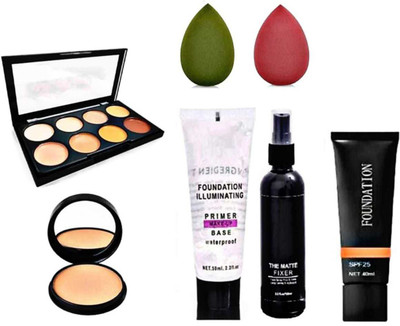 Plethora 3 in 1 Contour Highlight Concealer Palette Concealer 9727 & Compact Powder & Makeup Primer & Makeup Fixer & Makeup Foundation + 2 Pcs Makeup Puff(7 Items in the set) Plethora 3 in 1 Contour Highlight Concealer Palette Concealer 9727 & Compact Powder & Makeup Primer & Makeup Fixer & Makeup Foundation + 2 Pcs Makeup Puff(7 Items in the set)