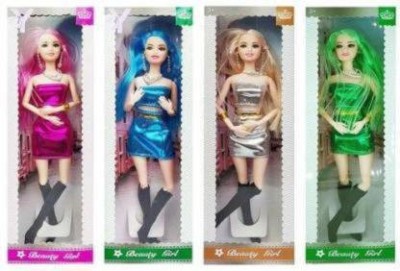 mayank & company combo 4 Pcs Girls Look Durable Fashion Doll Beautiful Doll Toy Set with Movable Joints and Other Ornaments for Girls | Baby Kids Dream House Adventures {Pack of 4}(Multicolor)