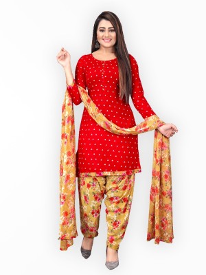 Jevi Prints Crepe Floral Print Salwar Suit Material