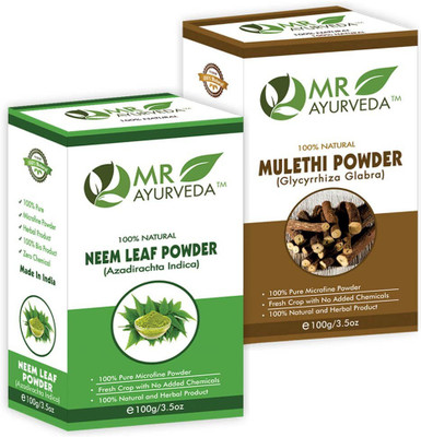 MR Ayurveda Neem Powder and Mulethi Powder - Combo Pack(200 g)