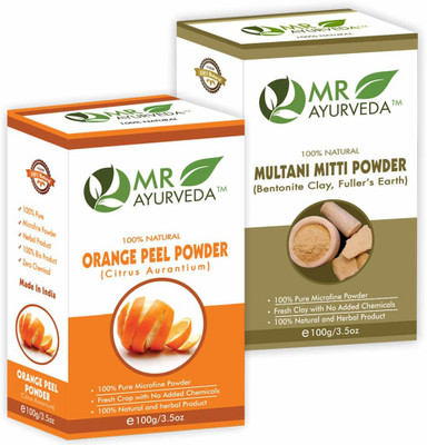MR Ayurveda Orange Peel Powder and Multani Mitti Powder - Combo Pack(200 g)