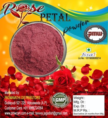 PMW Grade A - Natural Sun Dried Rose Petal Powder- 500 GM - Gulab Patta Powder - Edible - Home Made - Chemical Free - Home Made - For Skin & Body(500 g)