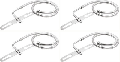 Spazio Premium Quality 304 Grade Stainless Steel Multi Type Jet Spray / Toilet Jet / Toilet Bidet Hands-Free Spray with 1.5 Meter Heavy PVC Hose (Chrome), Pack Of 4 Faucet Set