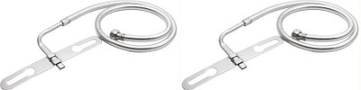 Spazio Premium Quality 304 Grade Stainless Steel Multi Type Jet Spray / Toilet Jet / Toilet Bidet Hands-Free Spray with 1.5 Meter Heavy PVC Hose (Chrome), Pack Of 2 Faucet Set