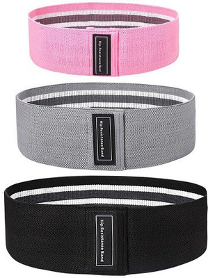 Fitcozi Fabric Workout Bands Set with 3 Pcs Resistance Level, Women Non-Slip Exercise Band Pilates Band(Pack of 3)