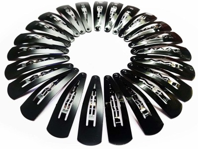 AANA GANA Glossy Black Metal Tic Tac Hair Clips for Women Pack of 24 Pieces Tic Tac Clip(Black)