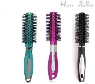 Alkaf Round Rolling Curling Comb / Styling Hair Brush Pack of 3