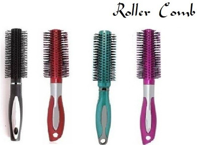 Alkaf Round Rolling Curling Comb / Styling Hair Brush Pack of 4