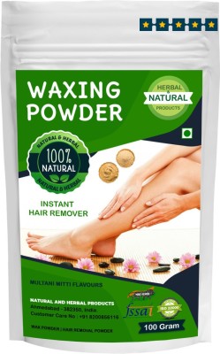 NATURAL AND HERBAL PRODUCTS Wax Powder For Women | Waxing Powder | Hair Removal Powder | Multani Mitti Flavours For Instant Hair Remover, Zero Pain, No Side Effects, All Types Skin (Hand, Leg, Underarm, Private Part) Wax(100 g)