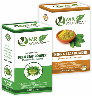 MR Ayurveda Neem Powder & Henna Powder - Combo Pack(200 g)