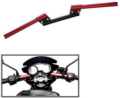 Bullkartzone Bike Handle Bar Stylish Handlebar Pipe/Rod Red and Black/Silver for Royal Enfield Classic Chrome(RED) Handle Bar(Red)
