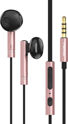 vismac Vispods Deep Bass, Google Assistant & Ear-Phone Design Wired Headset(Pink, Black, In the Ear)